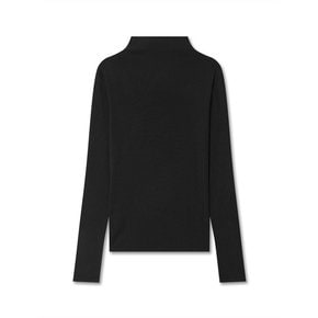 HALF TURTLE NECK TOP BLACK