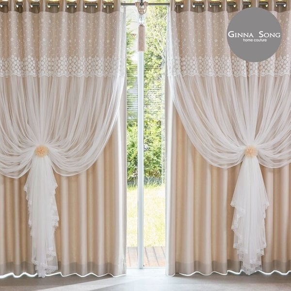 소피아 웨딩스타일 이중암막커튼 풀세트 슈퍼특대형