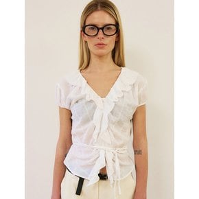 Yumi cotton frilly blouse