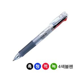 제브라 클립온4색 볼펜 B4A3 0.7mm 투명