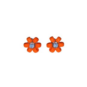 Tangerine Flower Beads Earring