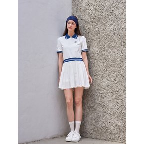 클래식로고 라이트 플리츠 원피스 화이트