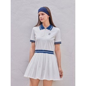 클래식로고 라이트 플리츠 원피스 화이트