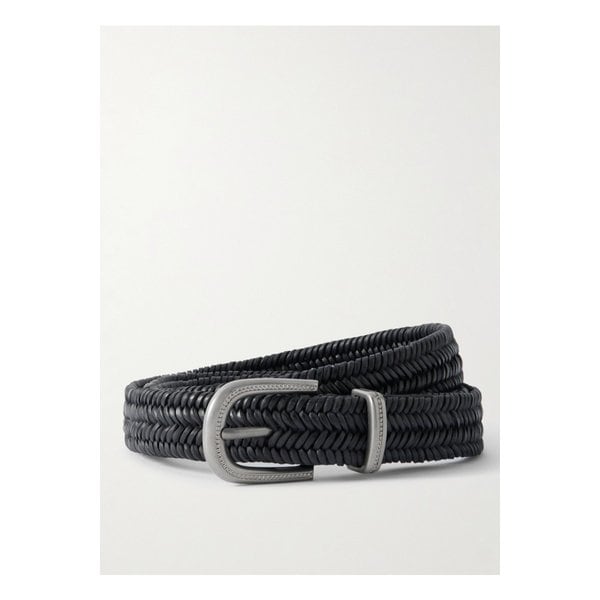 브루넬로쿠치넬리 우븐 가죽 벨트 블랙 46376663162854196