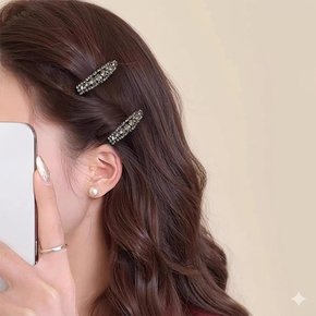 크리스탈 클립 핀 똑딱 헤어 머리 끈 큐빅 미니 펜던트 장식 심플 헤어밴드 헤어 악세사리