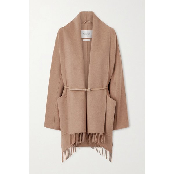 프린지 벨티드 캐멀 헤어 코트 46376663162954443