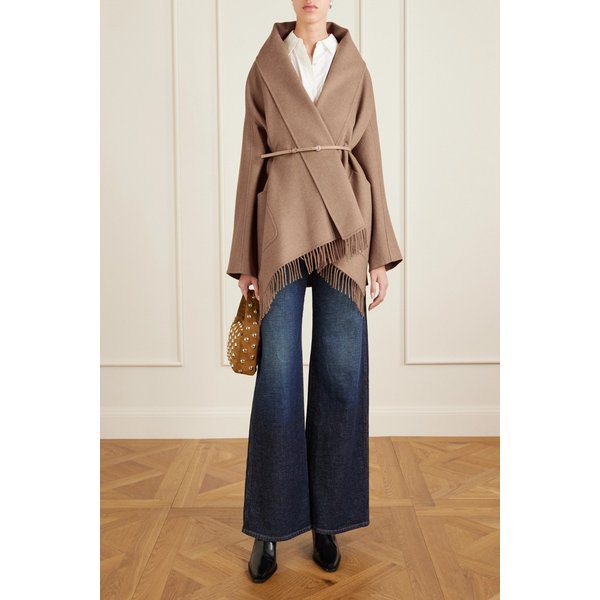 프린지 벨티드 캐멀 헤어 코트 46376663162954443