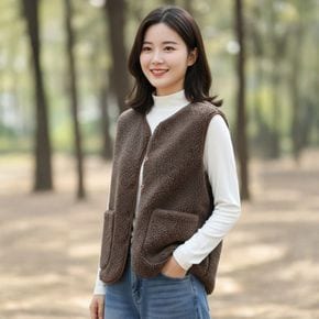 뽀글이 조끼 여성 방한 보온 조끼 경량 내피 사무실 실내 외출용