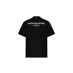 블랙 코튼 백로고 티셔츠 W251TS07708B