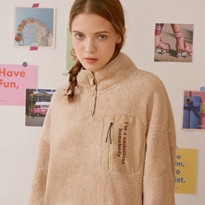 (TS-20725) FLUFFY ANORAK SWEATSHIRT BEIGE