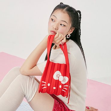 조셉앤스테이시 [바로배송]Lucky Pleats Knit S Hello Kitty Barbados Red