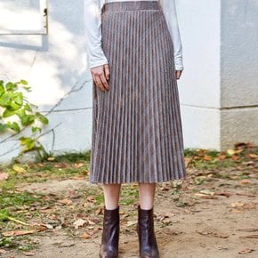 CLASSIC CHECK PLEATS SKIRT_BEIGE