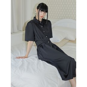 BK SILKY CROSS SHIRT DRESS