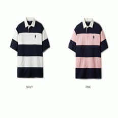 공용 스티브 카라 티셔츠 /Steve Colorblock Collar T-Shirt_A WHHAE2422U