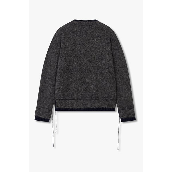 남성 배색 레이어드 니트 풀오버 6425330117000