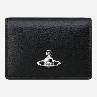 비비안웨스트우드 [시흥점] [비비안 웨스트우드]6S 5402000PU S000D N403 로고 그레인 플랩 카드 지갑 블랙