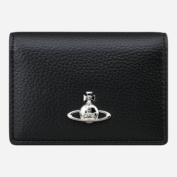 [시흥점] [비비안 웨스트우드]6S 5402000PU S000D N403 로고 그레인 플랩 카드 지갑 블랙