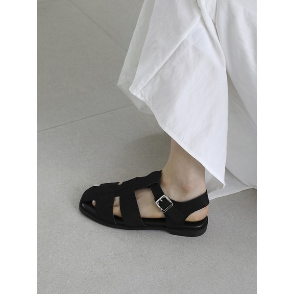 티에린 스퀘어 스웨이드 샌들 (1.5cm)