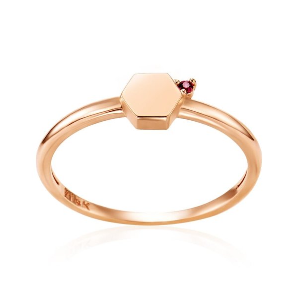 [비앤비골드] 14K 허니콤 큐빅볼 각인 탄생석 커스텀 반지 LOR41939