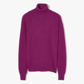 SETTEFILI CASHMERE 세떼필리 캐시미어 BASKET STITCH CASHMERE TURTLENECK WINE SCD2M50002A44