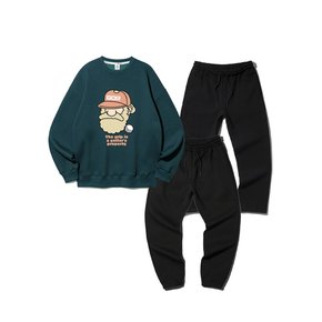 [SET] 앨빈클로 마틴 골프 그립 오버핏 맨투맨 조거/세미와이드 팬츠 셋업
