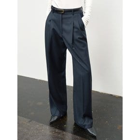 (올시즌) WOOL BLEND LONG WIDE SLACKS_NAVY