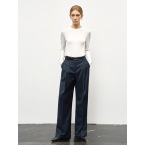 (올시즌) WOOL BLEND LONG WIDE SLACKS_NAVY