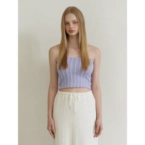 lace frill tube top - light purple