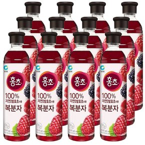 블루베리 청정원 대상 홍초 복분자 900ml x 12개