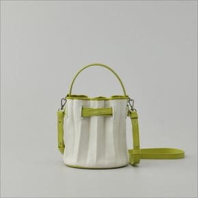 Lucky Pleats Canvas Coated Bucket Bag Lime (0JSO1SH40601F)