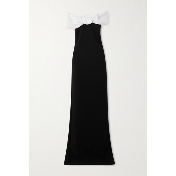 오프숄더 오픈백 페일 트림 크레이프 맥시 원피스 46376663162953070