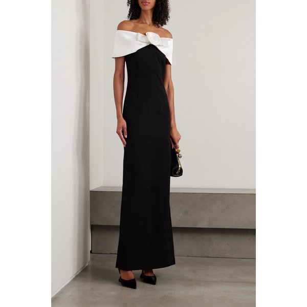 오프숄더 오픈백 페일 트림 크레이프 맥시 원피스 46376663162953070