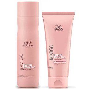 웰라 인비고 블론드 리차지 샴푸 250ml 앤 컨디셔너 200ml 세트 Wella Blonde Recharge