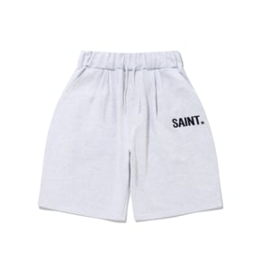 SP SAINT LOGO TWO TUCK SWEAT SHORTS-ASH MELANGE