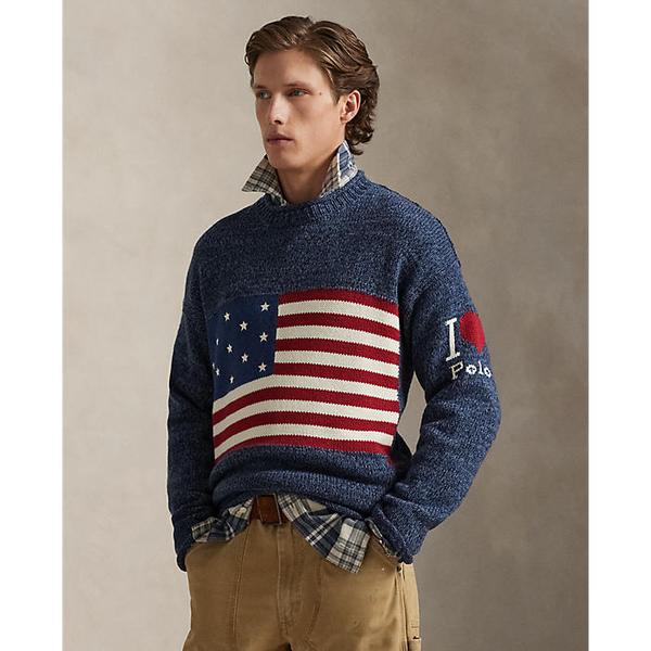 남성 아이 하트 폴로 플래그 스웨터(MNPOSWE16822575400)