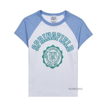 와일드동키 [와일드 동키] SS25 여성 스프링필드 티셔츠 TC SPRINGFIELD WHITE BABY BLUE