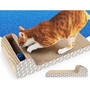 (70% 1+1 땡처리특판) 고양이 숨은 방울공 패드 스크래쳐 2개묶음세트