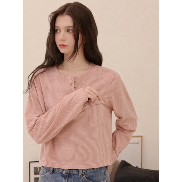 Cotton Henry neck Top_Pink