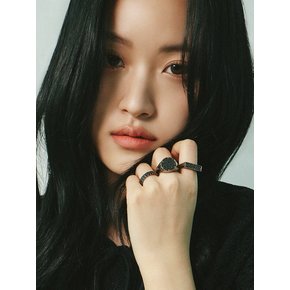 [BLACK] SIGNET SERIES FLAT RING 3