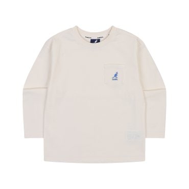 캉골키즈 포켓 로고 롱슬리브 티셔츠 RA 0001 아이보리ARACRT00010IV