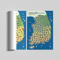 아트박스 /DNA디자인스튜디오 스크래치 맵 대한민국 국내 대표음식 편