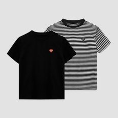 [2PACK] 마리 하트 레귤러핏 반팔티셔츠(MAFBTS13MBS)