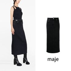 maje 마쥬 블랙 롱 데님 스커트