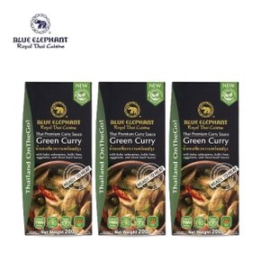 블루엘리펀트 그린커리 소스 200g X 3개 태국카레