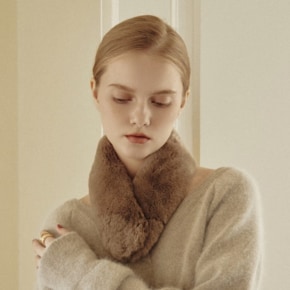 DCMU6F986W3 [닥스 머플러][DAKS MUFFLER][DAKS FUR] 여성 브라운 렉스퍼 머플러
