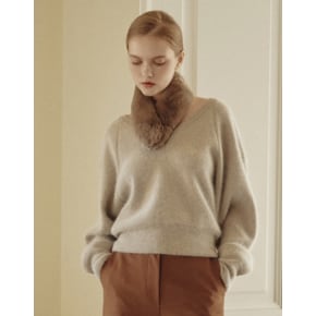 DCMU6F986W3 [닥스 머플러][DAKS MUFFLER][DAKS FUR] 여성 브라운 렉스퍼 머플러