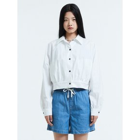 Coated cotton blouson / White