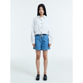 Coated cotton blouson / White