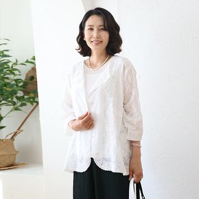 J31813 나뭇잎 보석자수 아사면 가디건