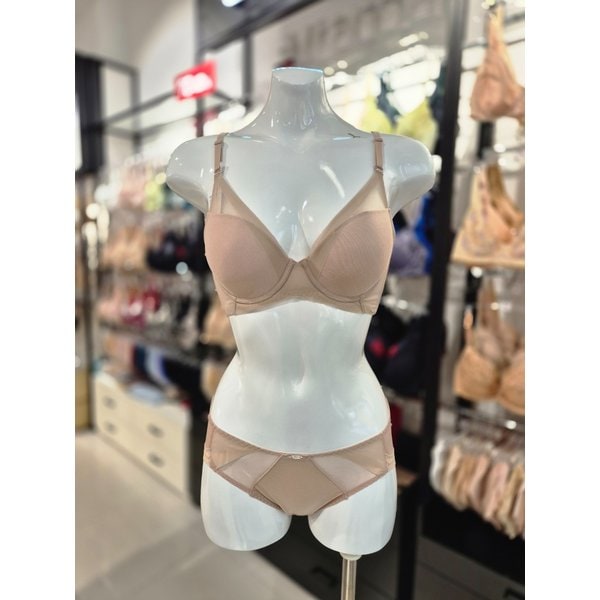 [시흥점] S 와코루 ) 심플 스페이서 몰드 브라, 백레이스 팬티 세트 [WBR1929/WPT1929A-SK]